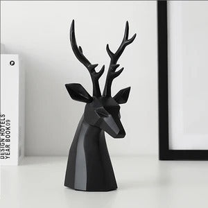 Statue buste de cerf - Design Géométrique
