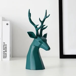 Statue buste de cerf - Design Géométrique