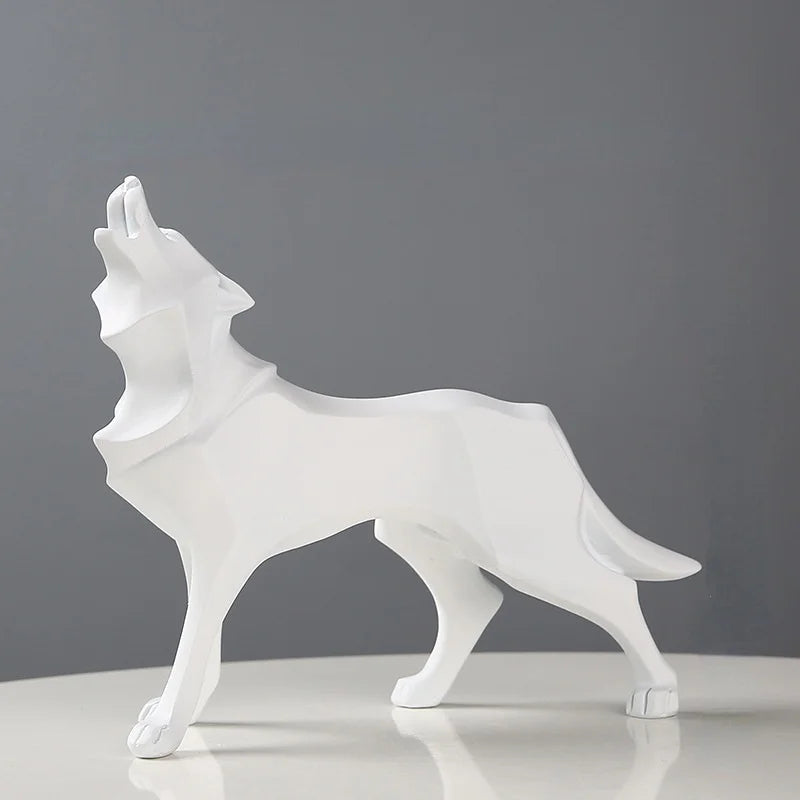 Statue de Loup Moderne - Décoration géométrique