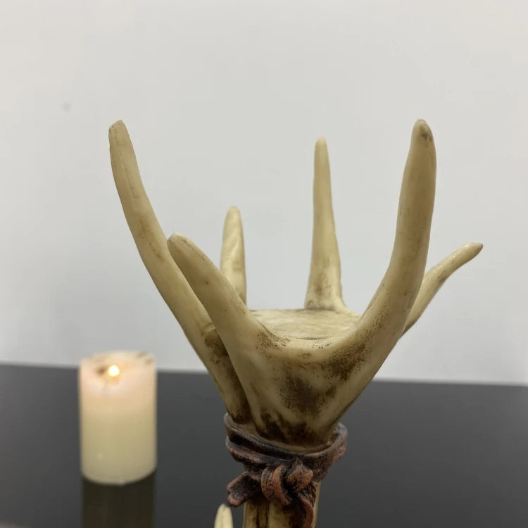 Bougeoir Bois de Cerf - Décoration Rustique