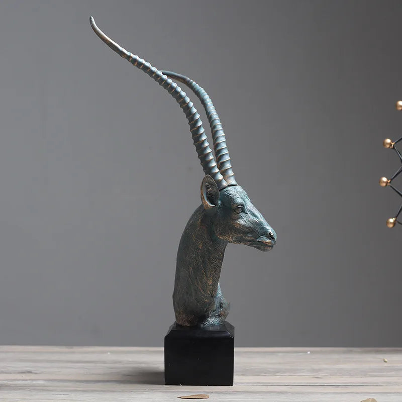 Statue Décorative - Buste d'Antilope