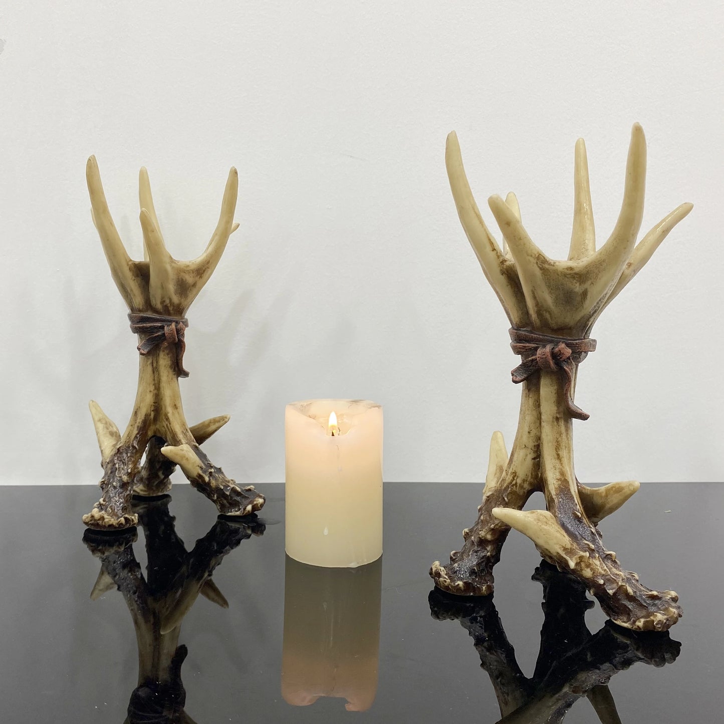 Bougeoir Bois de Cerf - Décoration Rustique