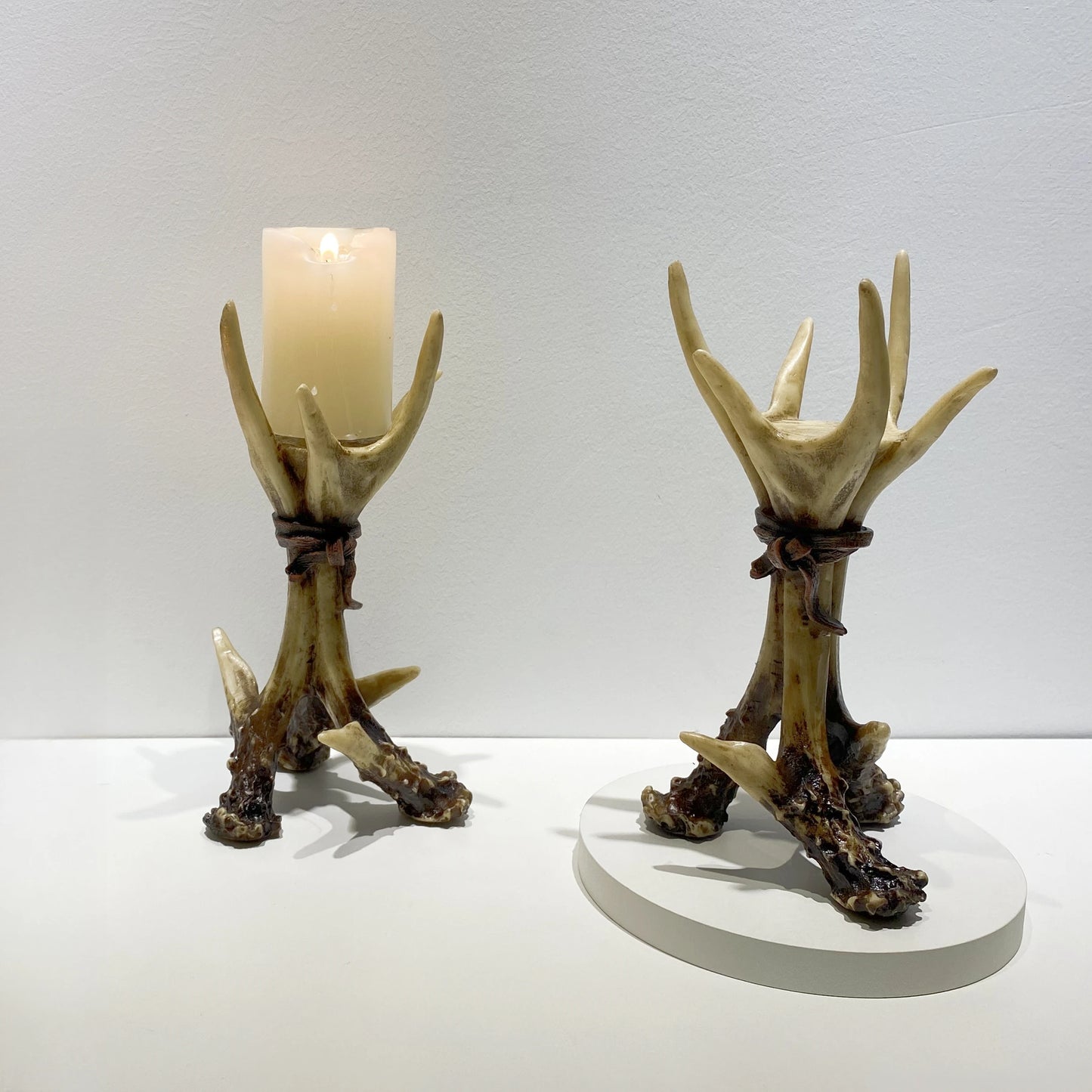 Bougeoir Bois de Cerf - Décoration Rustique