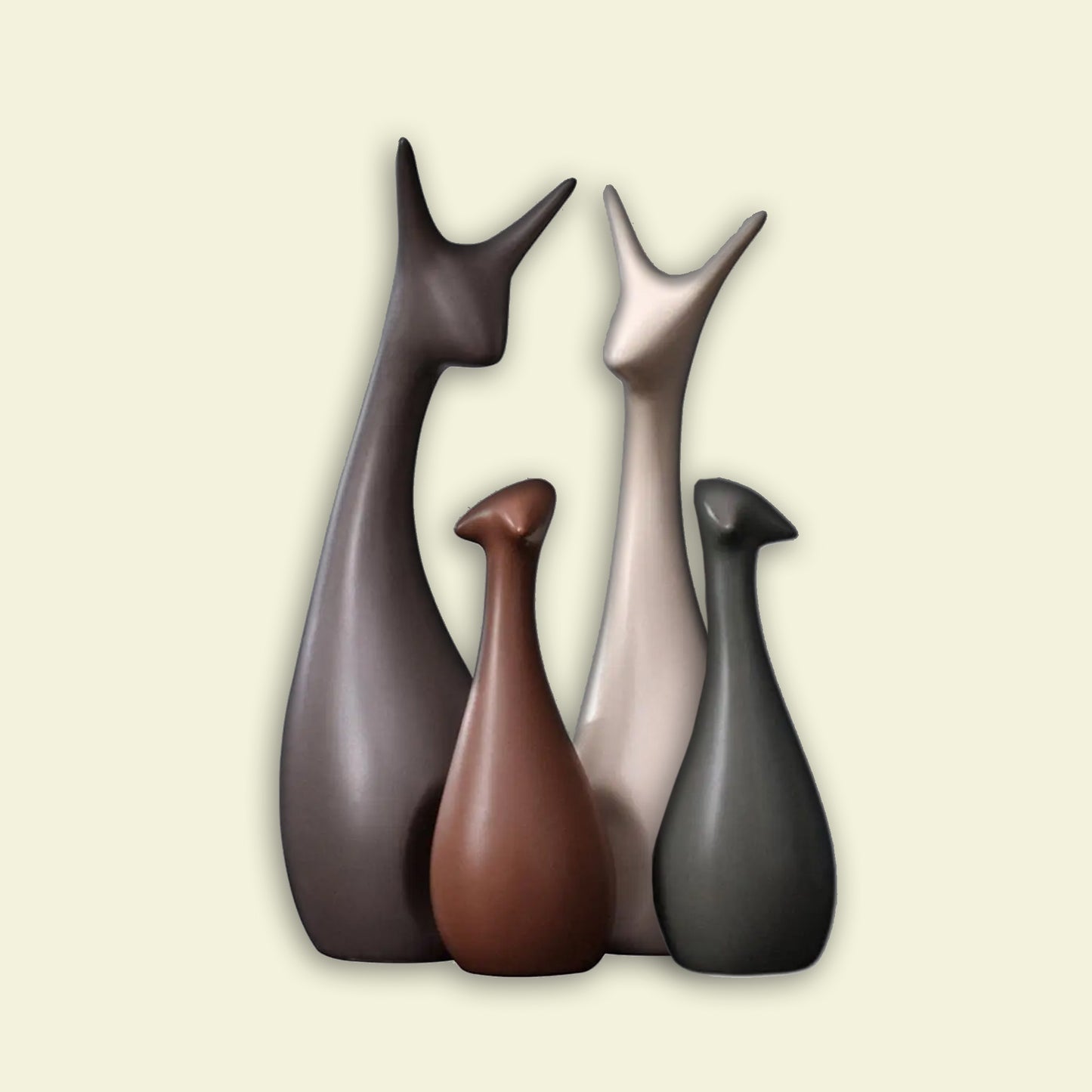 Statues Design en Céramique - Famille de Cervidés
