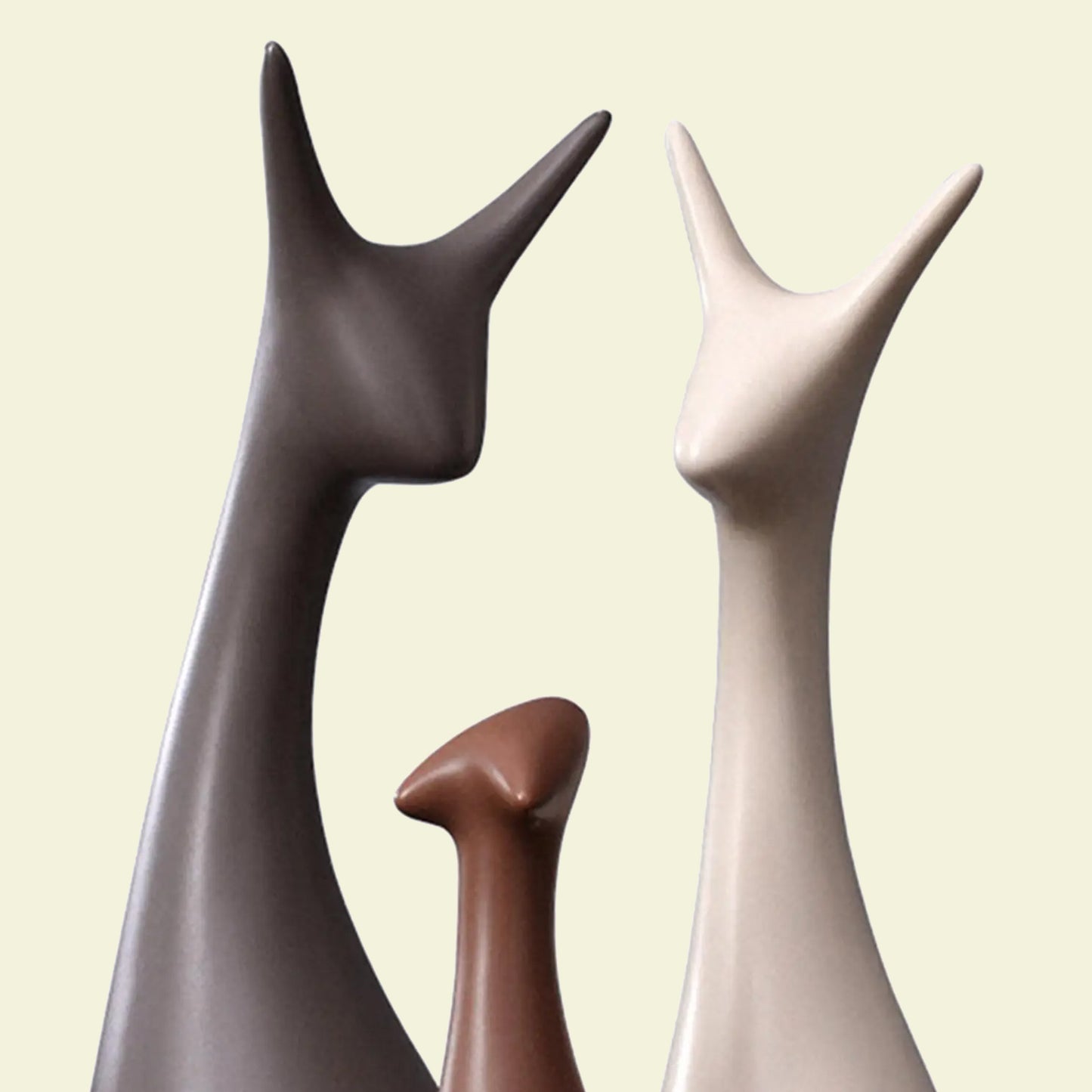 Statues Design en Céramique - Famille de Cervidés