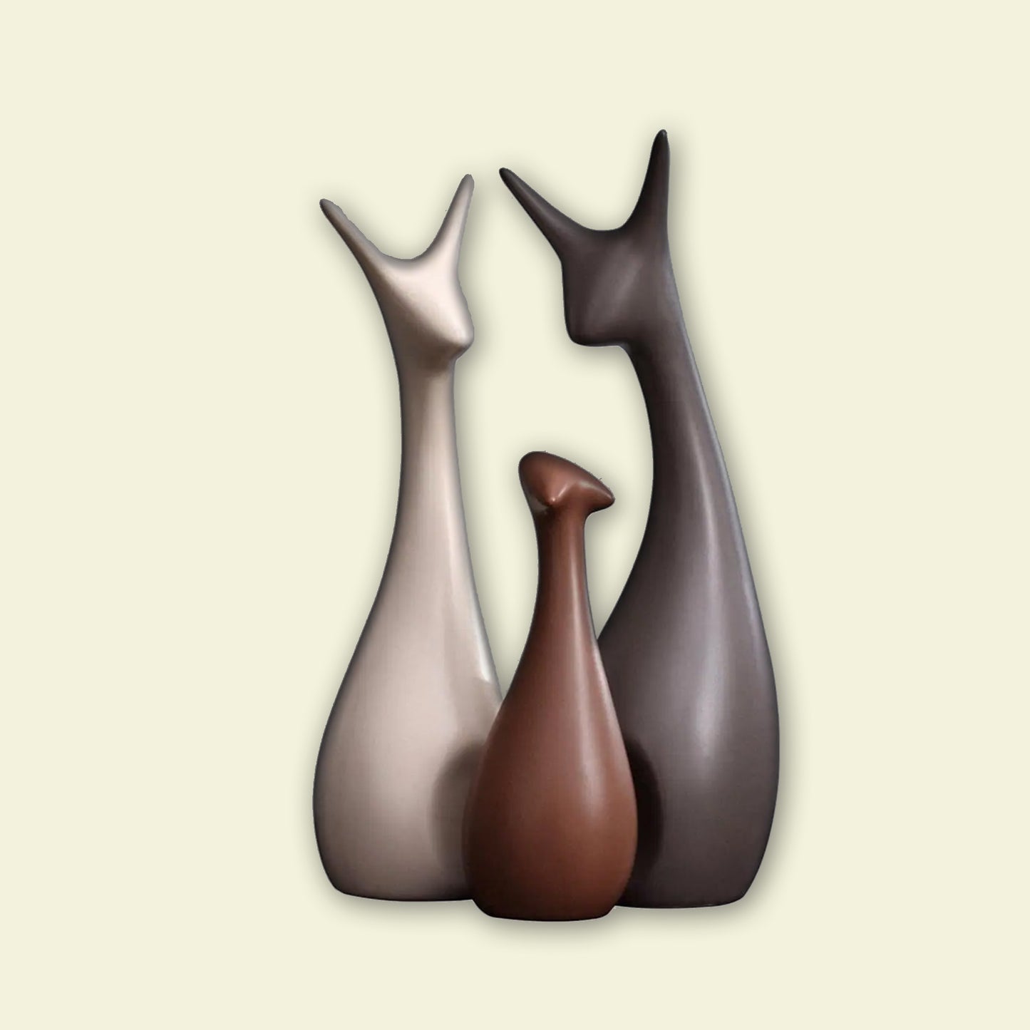 Statues Design en Céramique - Famille de Cervidés