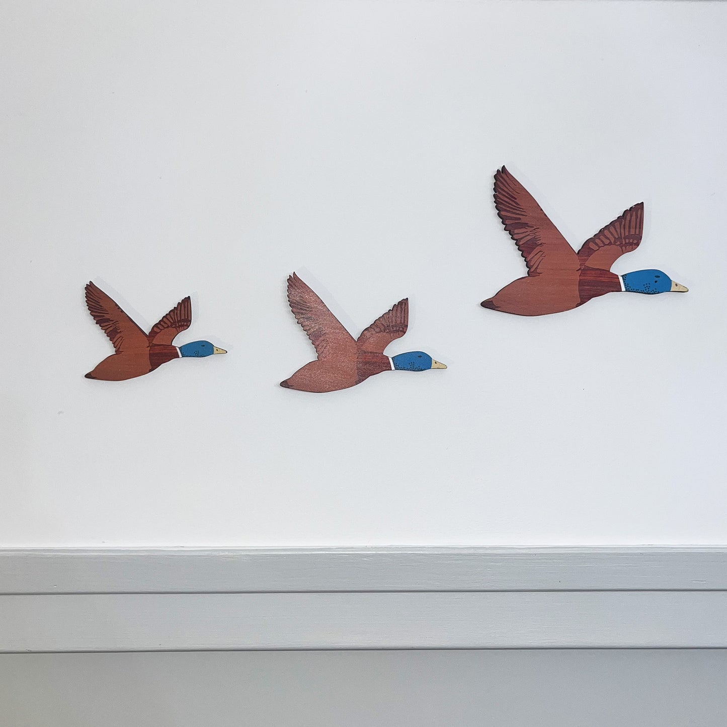 Canards colverts en bois - Décoration murale