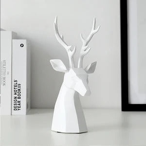 Statue buste de cerf - Design Géométrique
