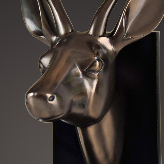 Serre-livres Têtes De Cerfs - Bronze