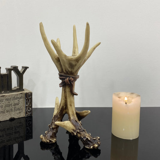 Bougeoir Bois de Cerf - Décoration Rustique