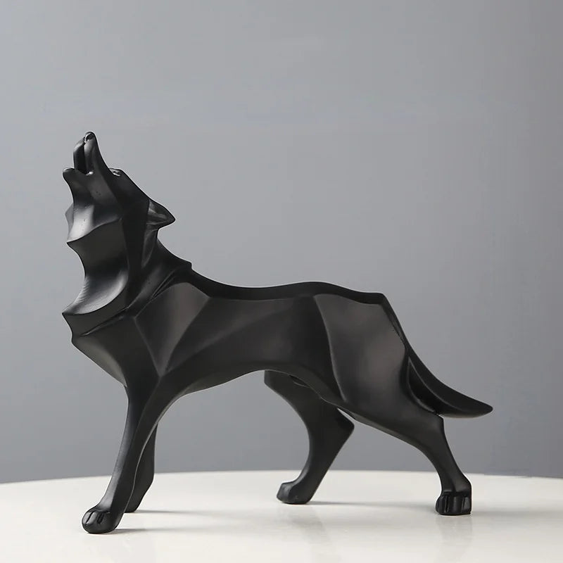 Statue de Loup Moderne - Décoration géométrique