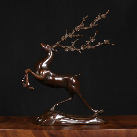 Statue de Cerf - Décoration en Cuivre Pur