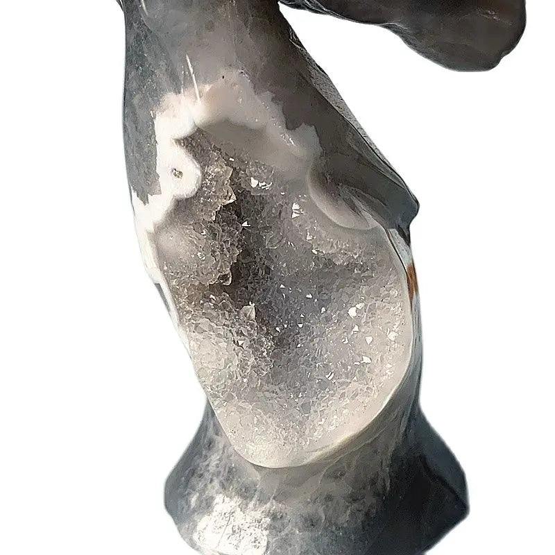 Statue Artisanale en Quartz - Cerf sculpté