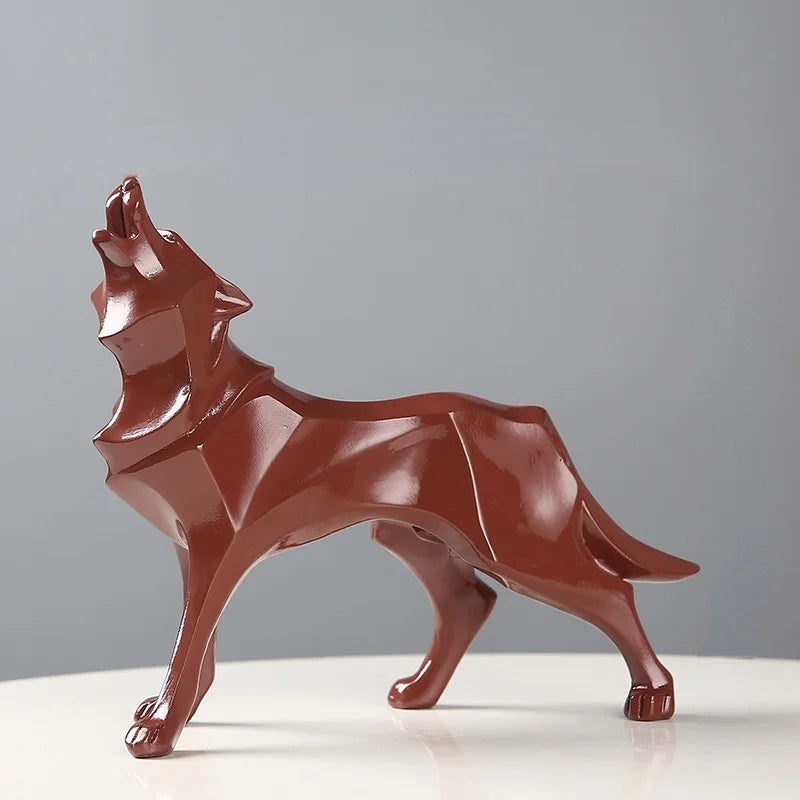 Statue de Loup Moderne - Décoration géométrique