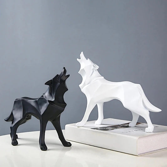 Statue de Loup Moderne - Décoration géométrique