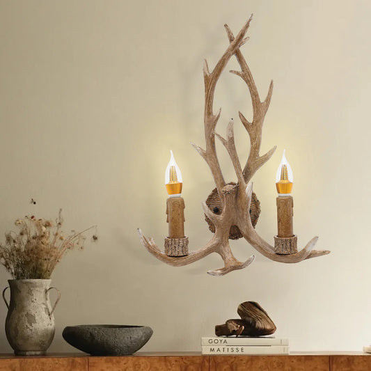 Applique Murale - Éclairage en Bois de Cerf