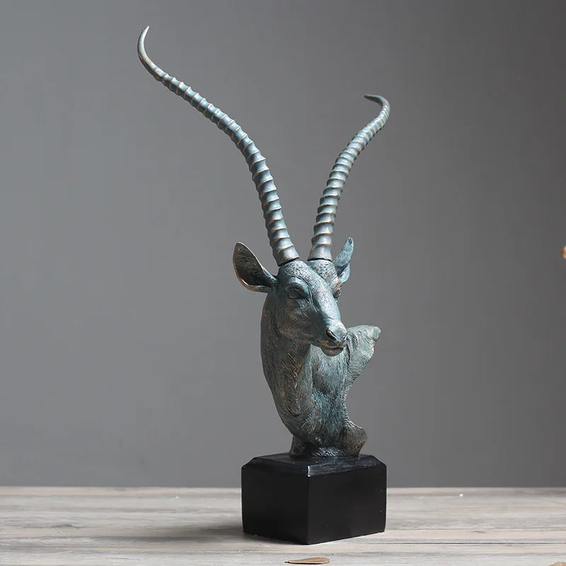 Statue Décorative - Buste d'Antilope