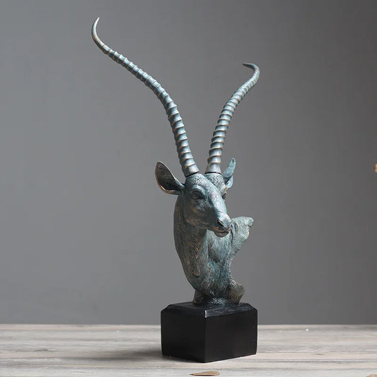 Statue Décorative - Buste d'Antilope