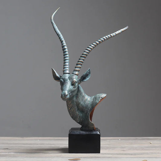 Statue Décorative - Buste d'Antilope