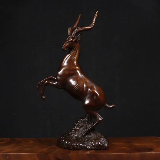 Statue d'Antilope - Décoration en Cuivre Pur