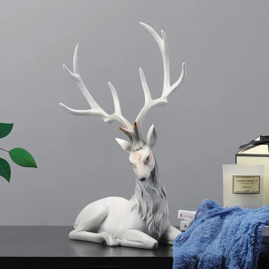 Statue Décorative - Cerf Imperial Allongé