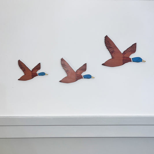 Canards colverts en bois - Décoration murale