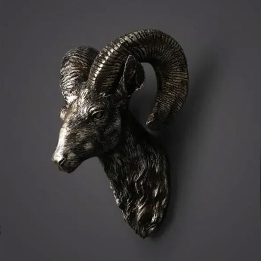 Décoration Murale - Tête de Mouflon Cuivrée